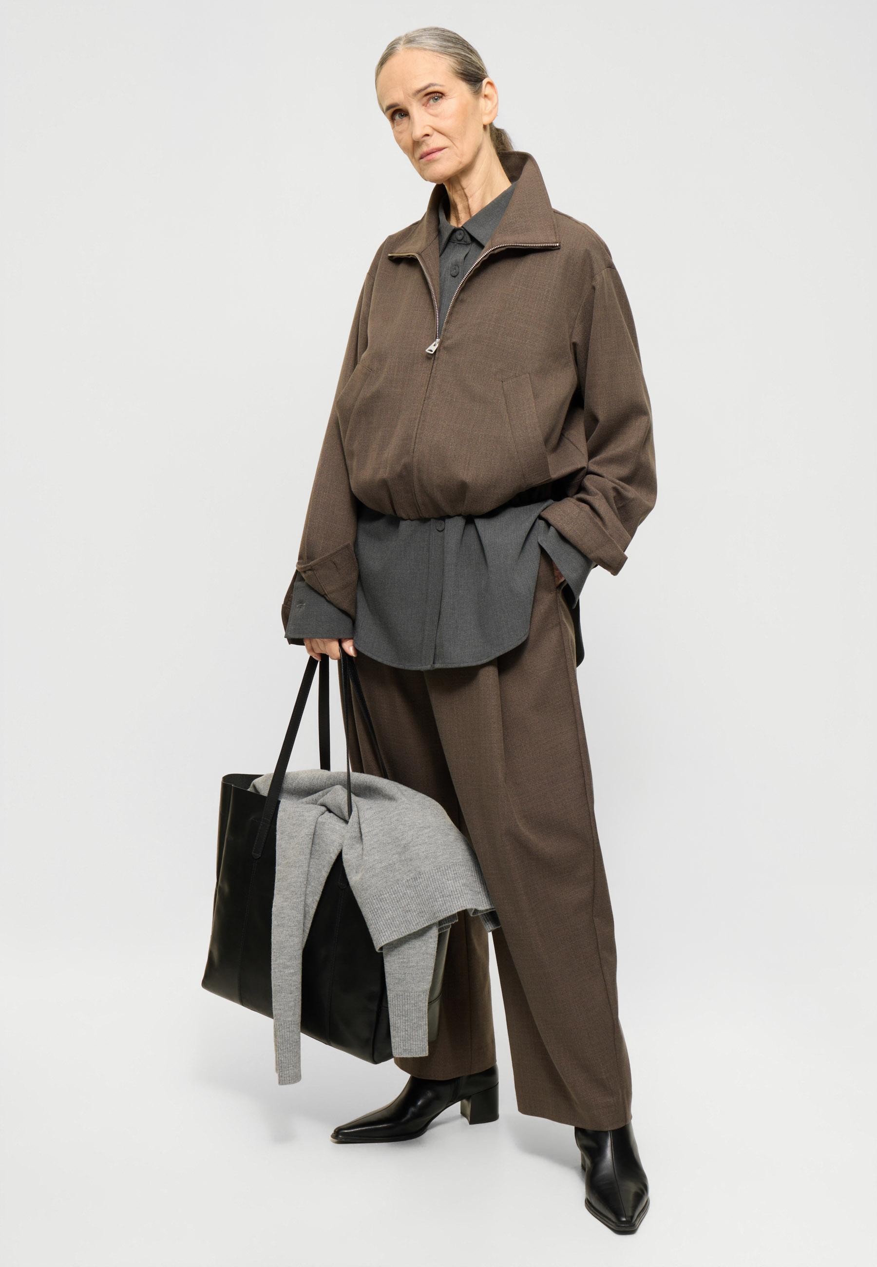 Elvine Enya Overshirt Brown Melange Damen Jacke Blouson braun